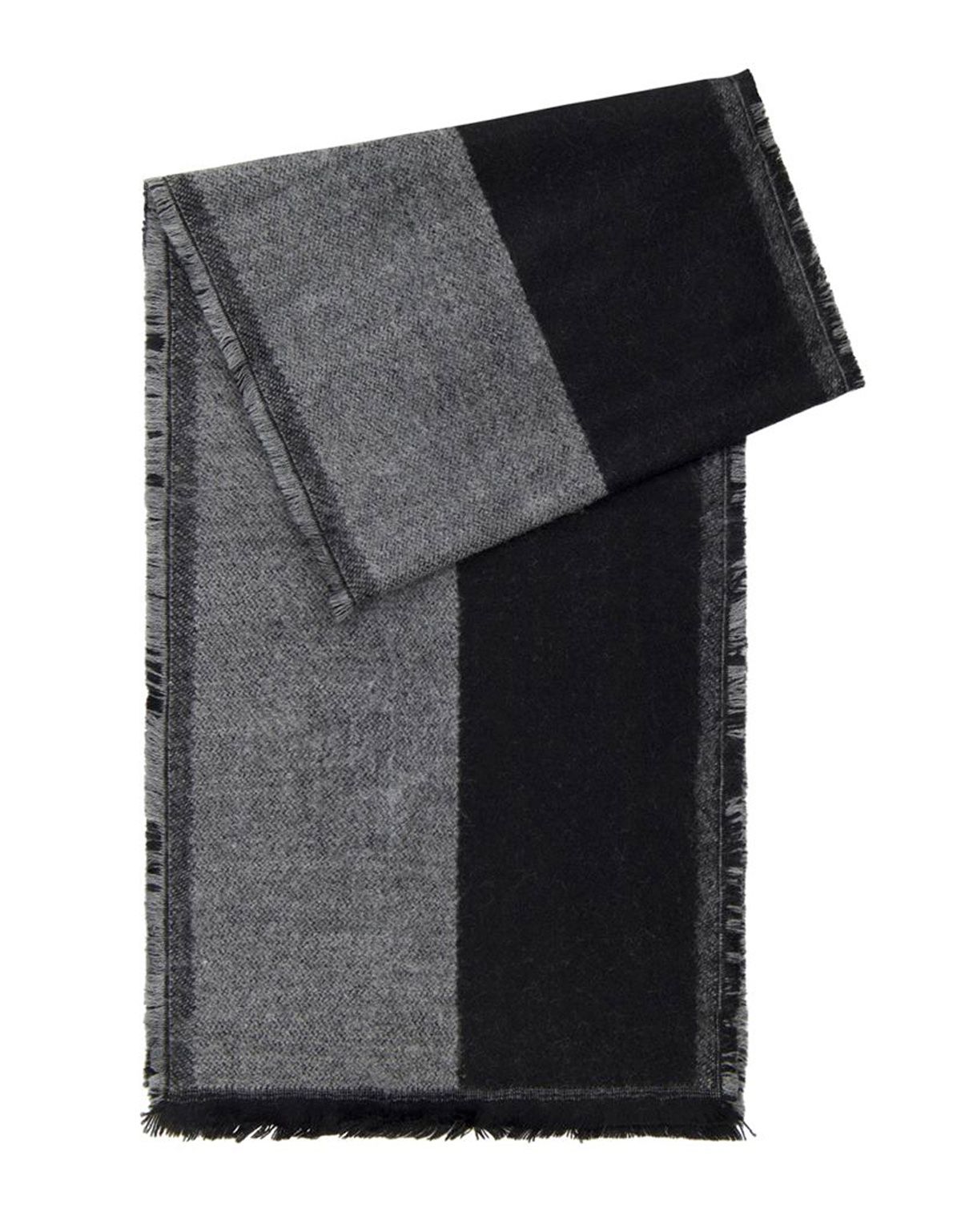 Шарф мужской серо-чёрный Lindenmann | купить в интернет-магазине Olymp-Men