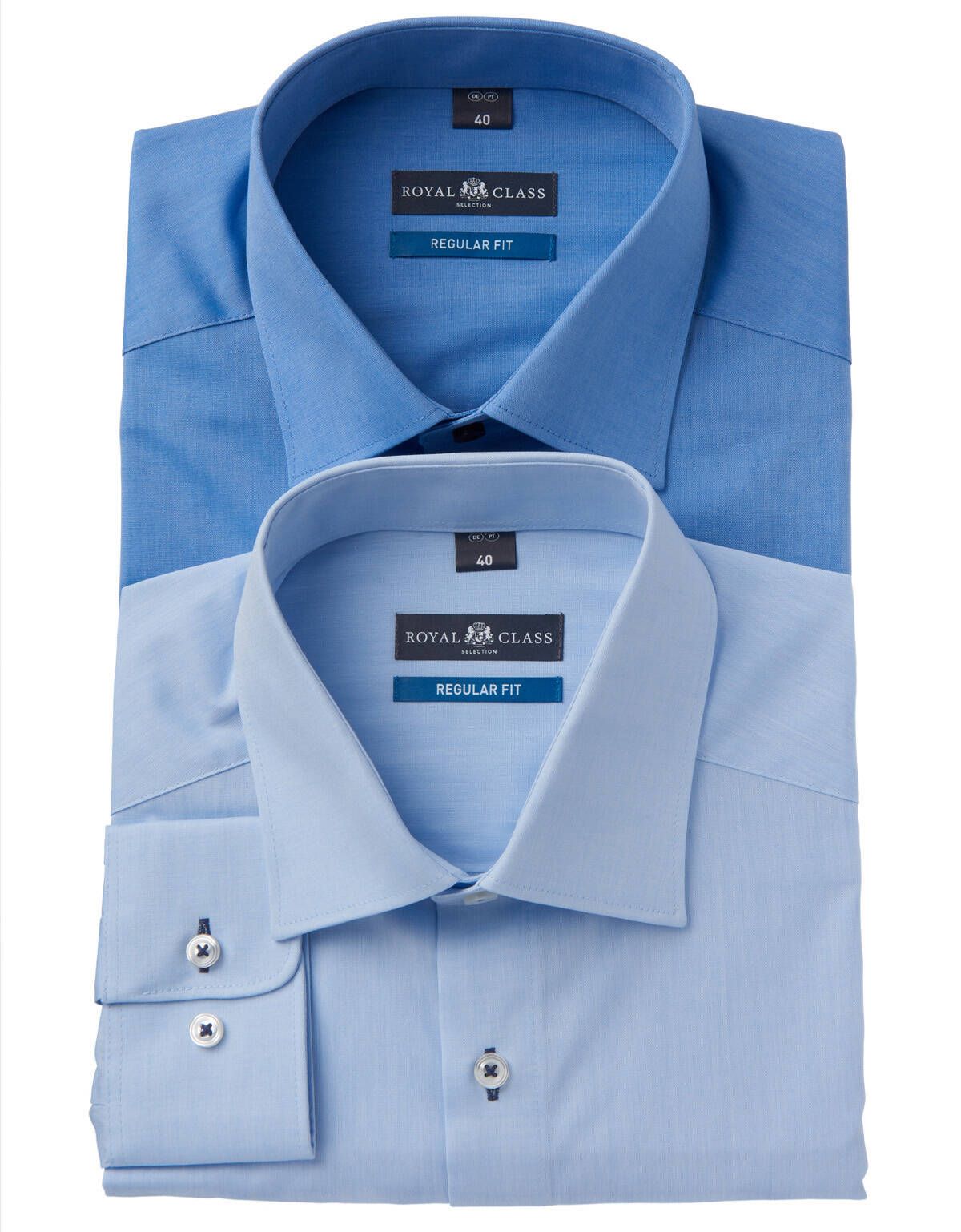 Комплект голубых рубашек Royal Class, прямые, 2 шт