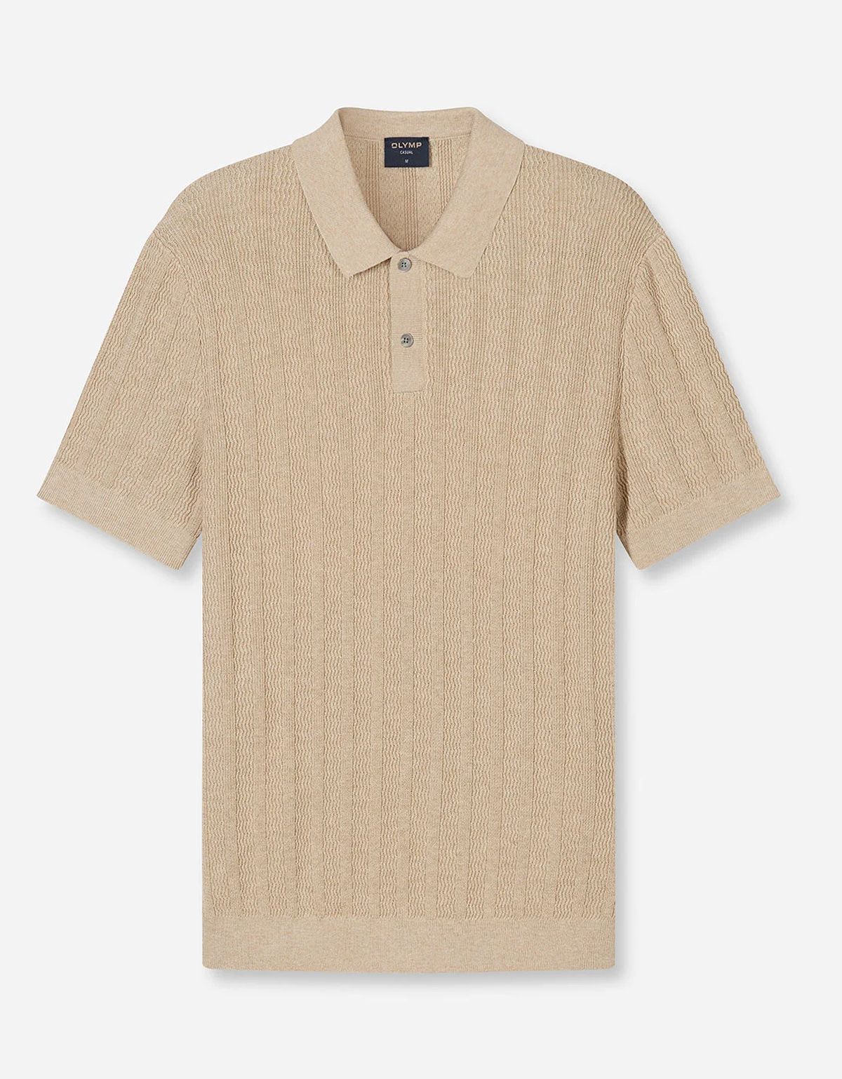 Поло мужское вязанное бежевое однотонное Olymp | купить в интернет-магазине Olymp-Men