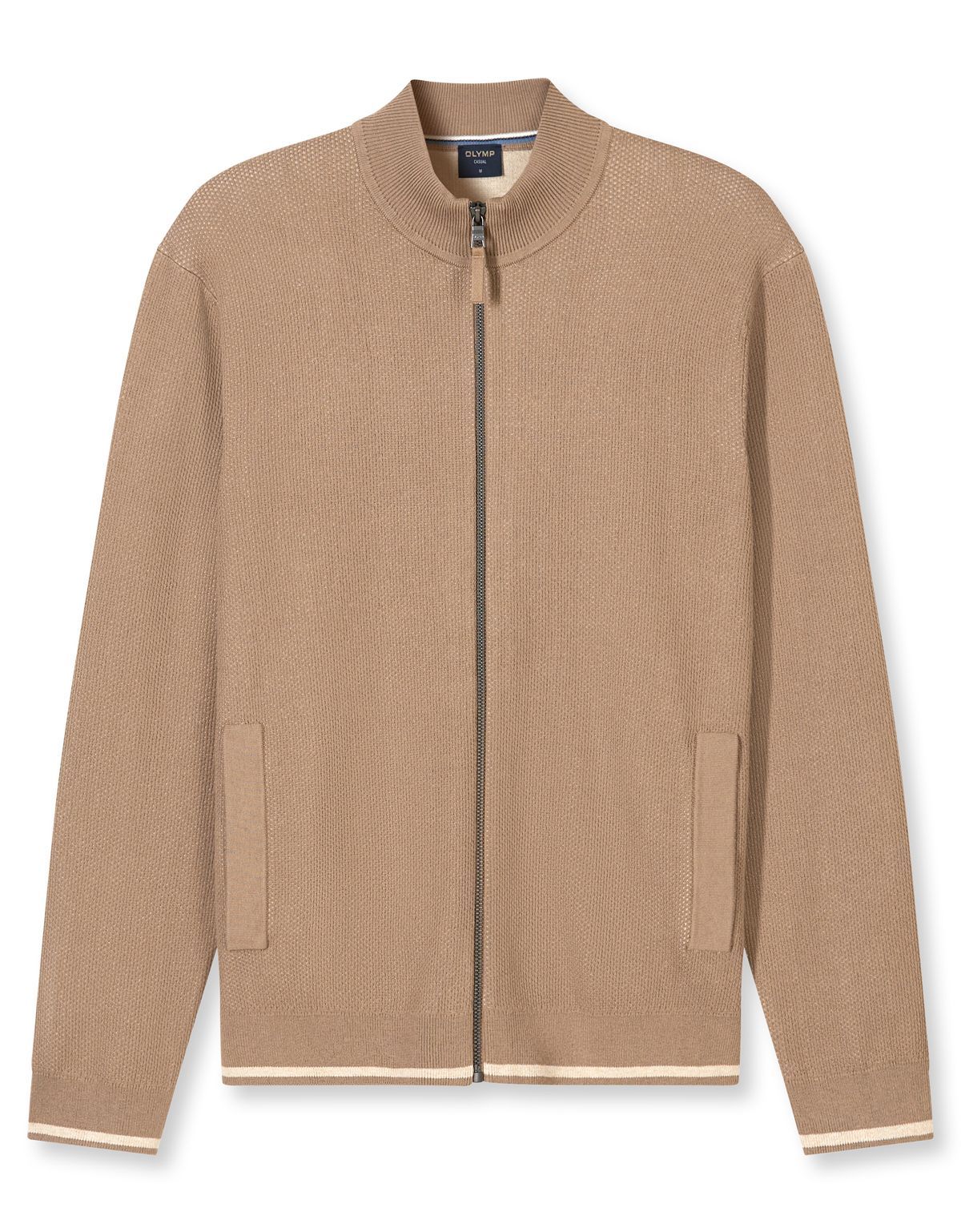 Кардиган бежевый мужской на молнии Olymp | купить в интернет-магазине Olymp-Men