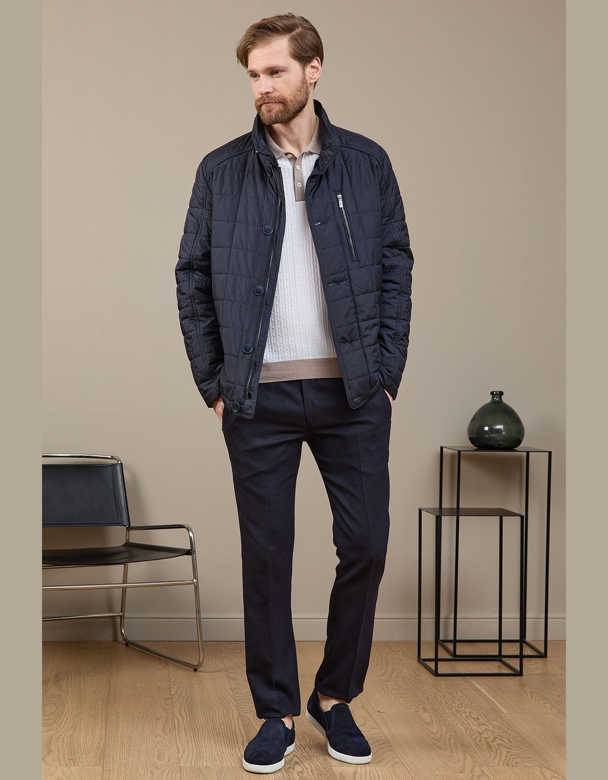 Куртка мужская MEUCCI стёгая, воротник стойка, дождевой капюшон | купить в интернет-магазине Olymp-Men