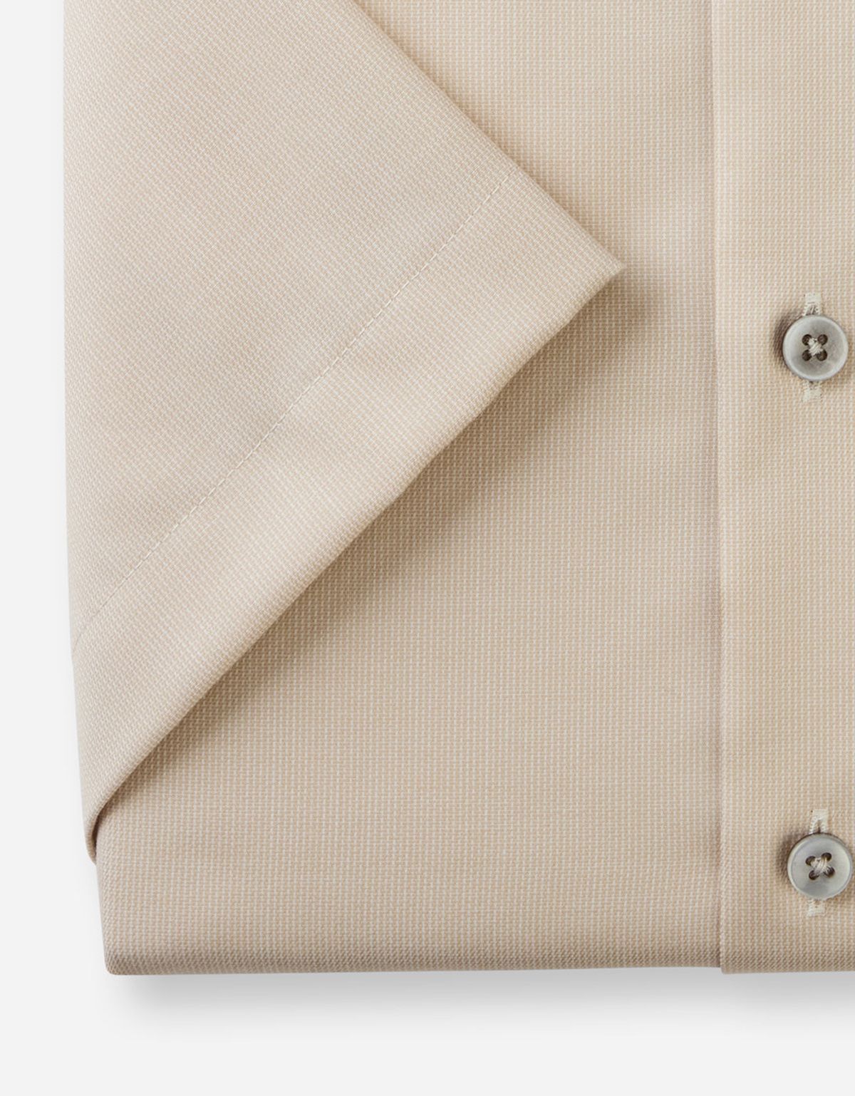 Рубашка бежевая мужская с коротким рукавом OLYMP Luxor, прямой крой