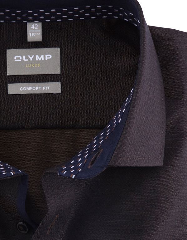 Рубашка деловая мужская OLYMP Luxor, прямой крой, фактурная ткань | купить в интернет-магазине Olymp-Men