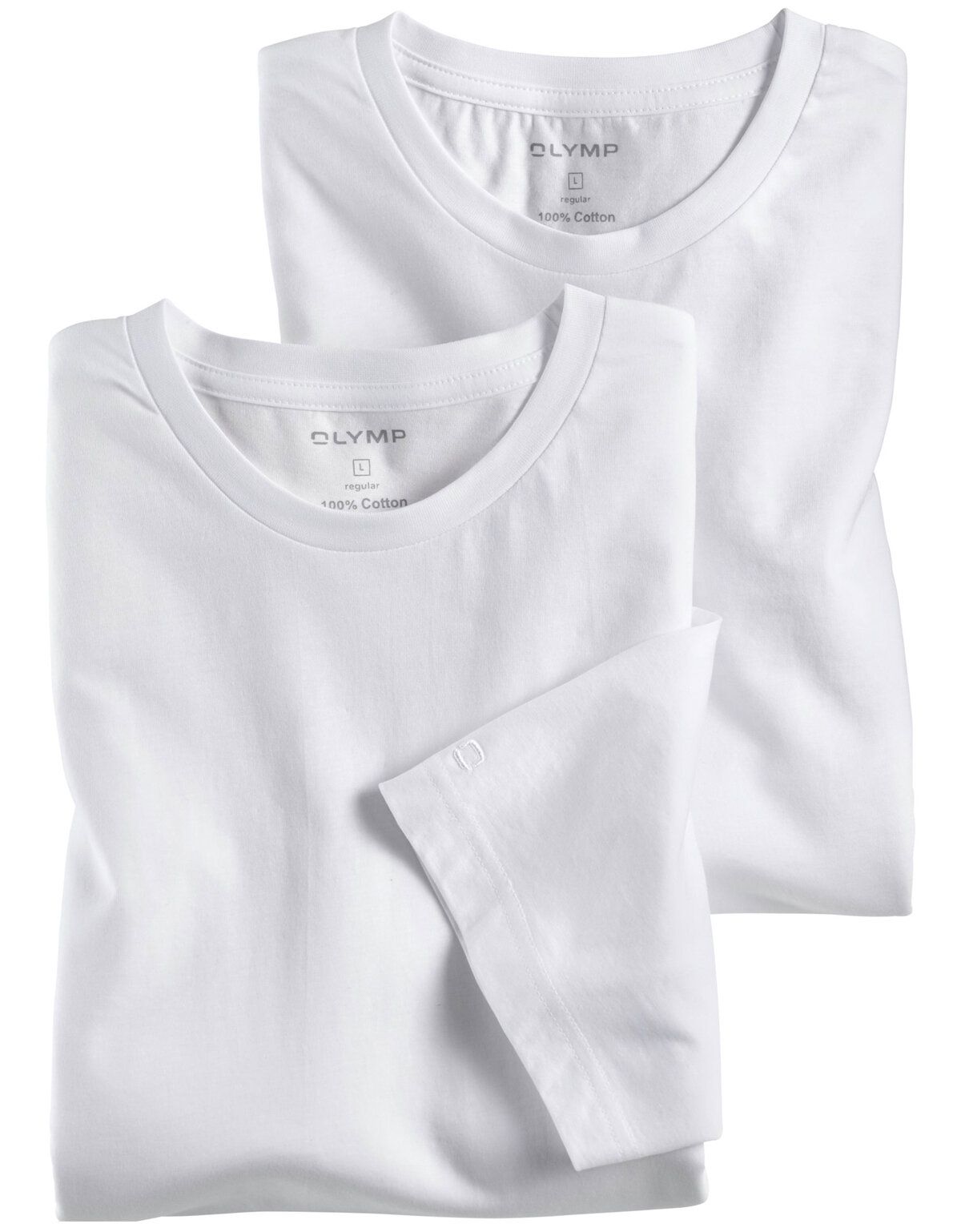 Бельевые футболки белые полуприталенные, 2 шт.[Белый]