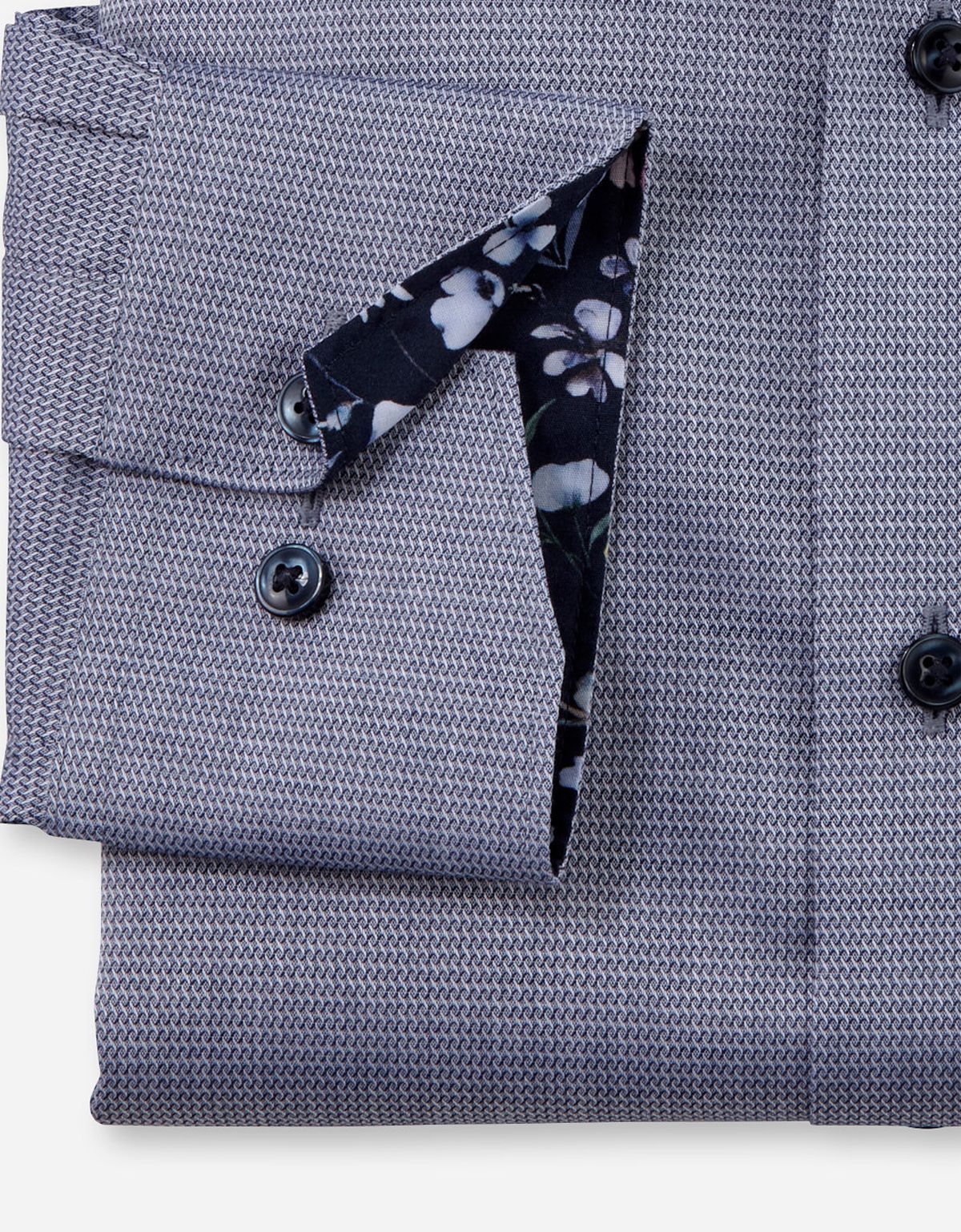 Рубашка синяя фактурная OLYMP Luxor, modern fit на высокий рост | купить в интернет-магазине Olymp-Men