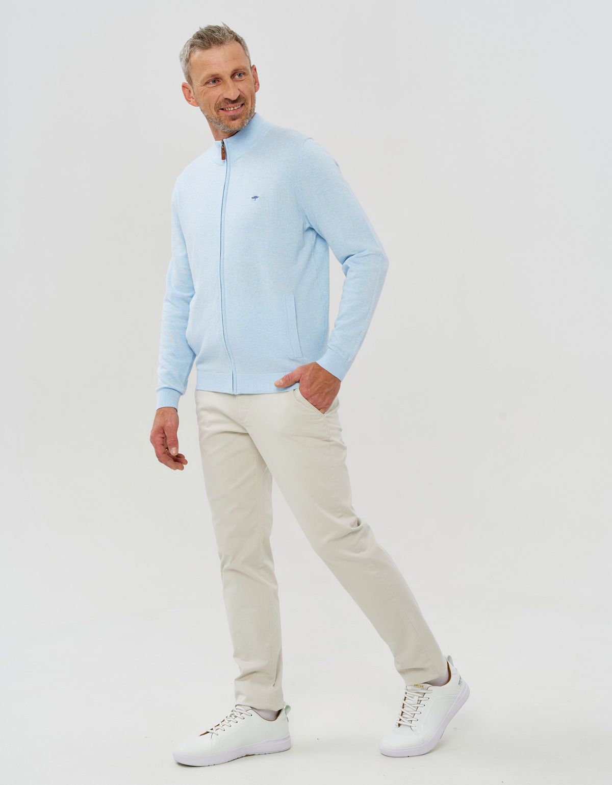 Кардиган на молнии голубой Fynch-Hatton | купить в интернет-магазине Olymp-Men