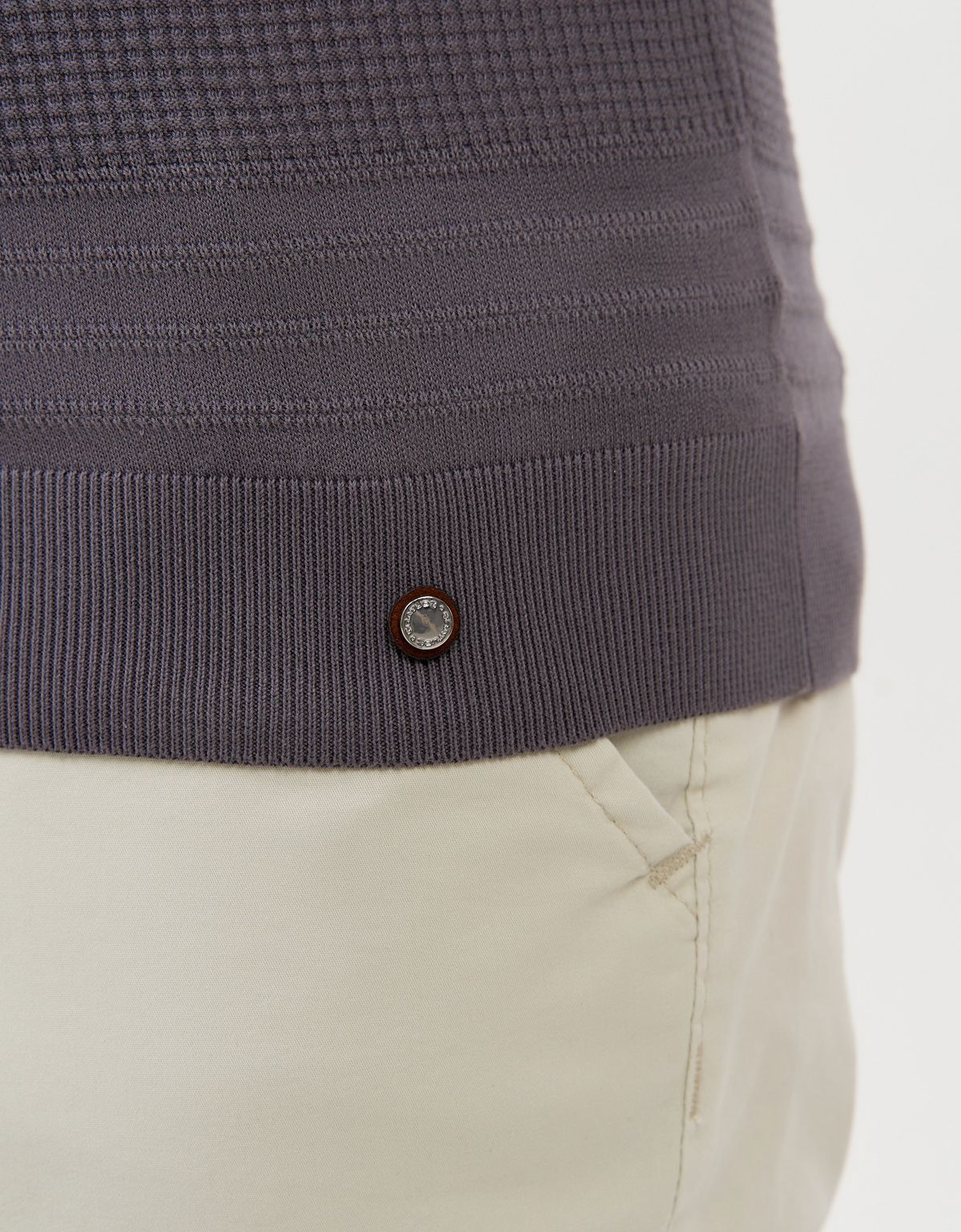 Поло мужское вязаное серое на пуговицах Gratude | купить в интернет-магазине Olymp-Men