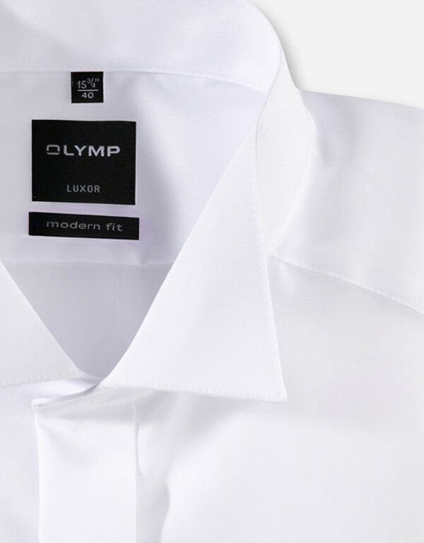 Сорочка белая мужская с воротником под бабочку Olymp Luxor, modern fit