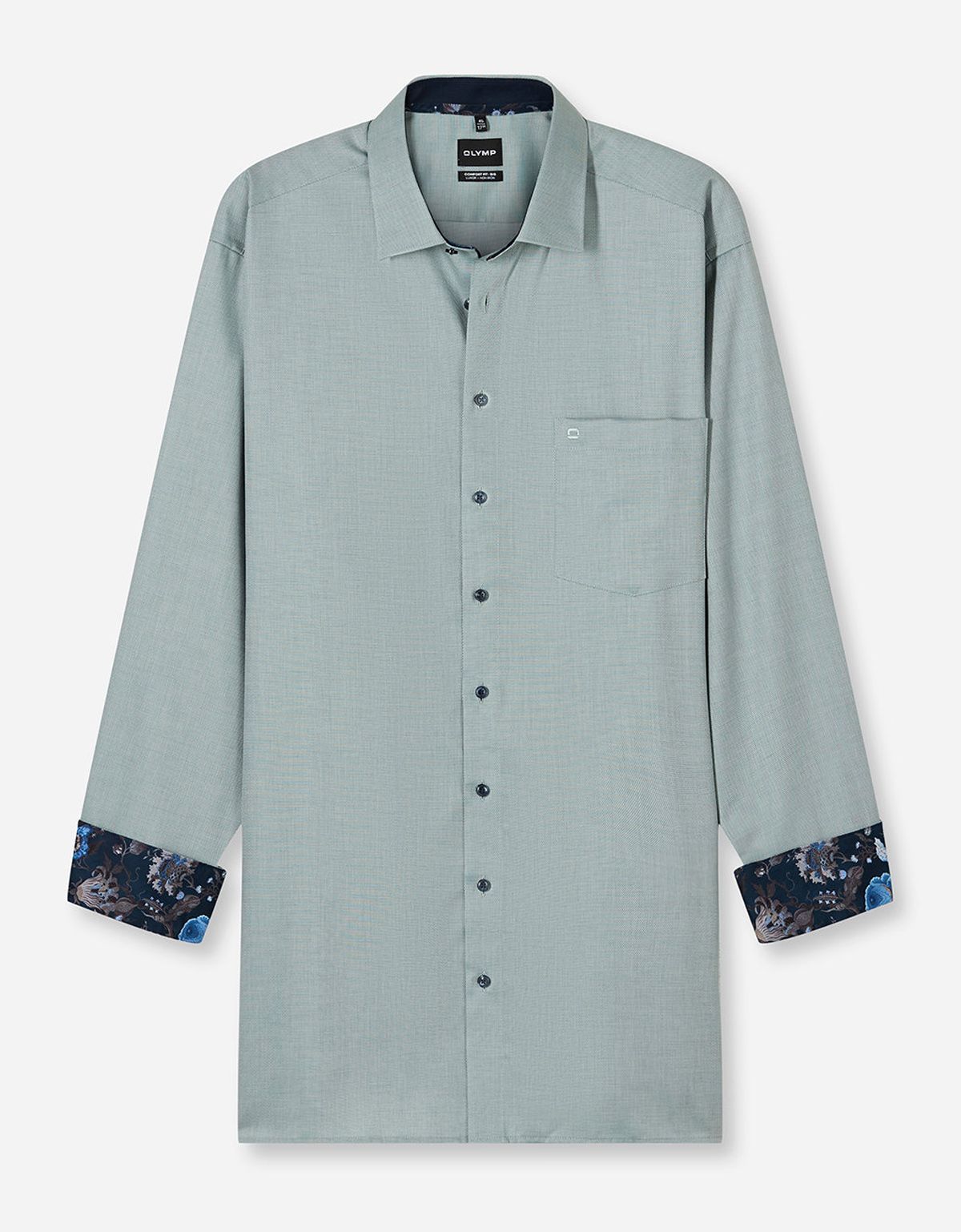 Рубашка классическая зелёная Olymp Luxor Big, прямой крой | купить в интернет-магазине Olymp-Men