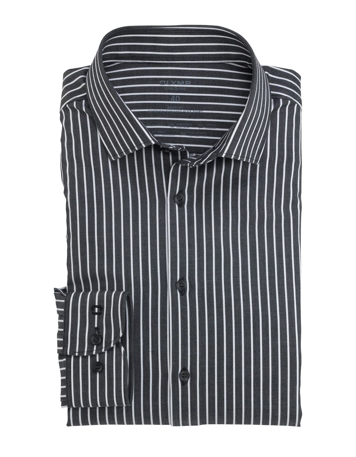 Рубашка мужская в полоску OLYMP климат-контроль, body fit | купить в интернет-магазине Olymp-Men