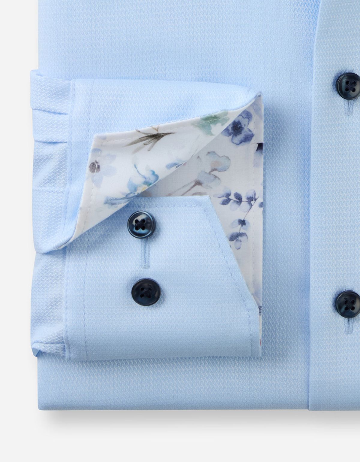 Рубашка голубая мужская фактурная OLYMP Luxor, modern fit | купить в интернет-магазине Olymp-Men