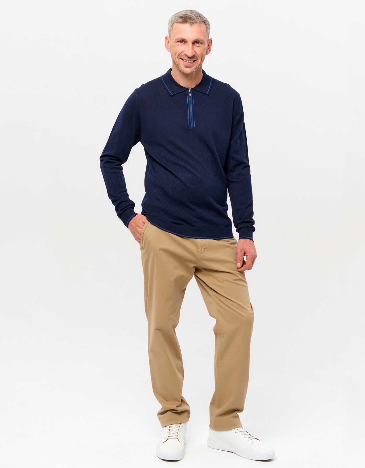 Поло с длинным рукавом Gratude на молнии | купить в интернет-магазине Olymp-Men