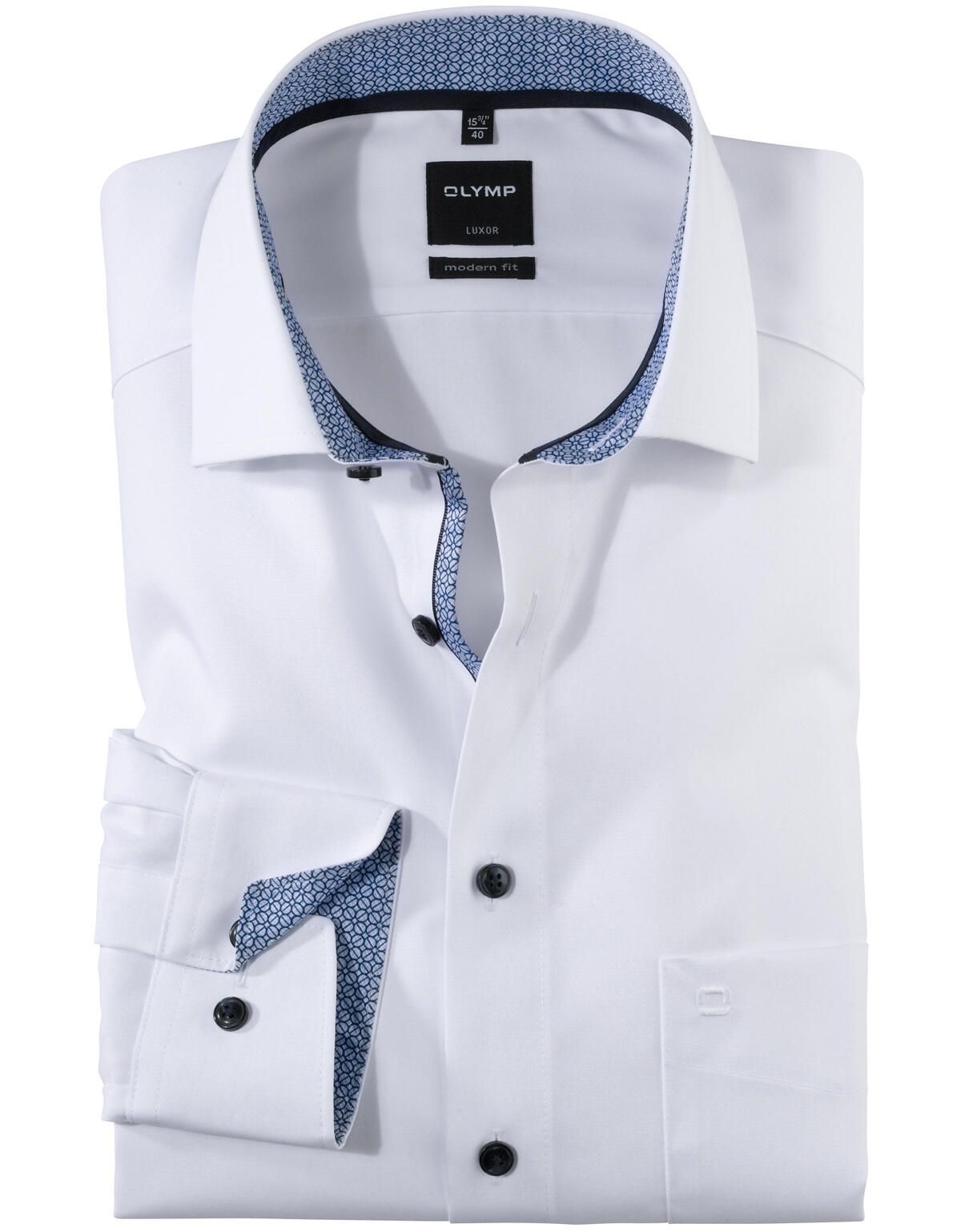 Белая рубашка мужская OLYMP Luxor Modern fit[Белый]