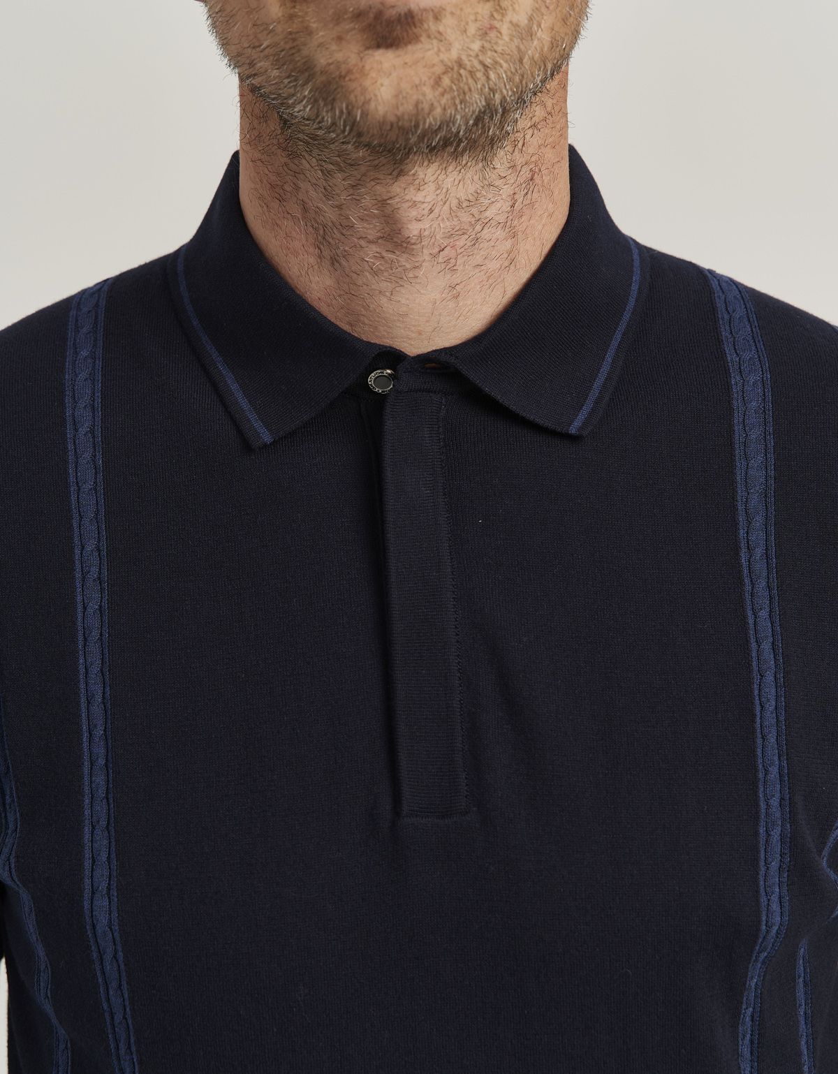 Поло мужское синее вязаное на молнии Gratude | купить в интернет-магазине Olymp-Men