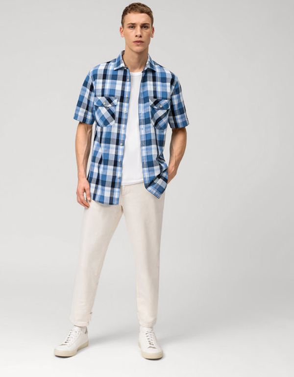 Рубашка мужская в клетку с карманами OLYMP Casual