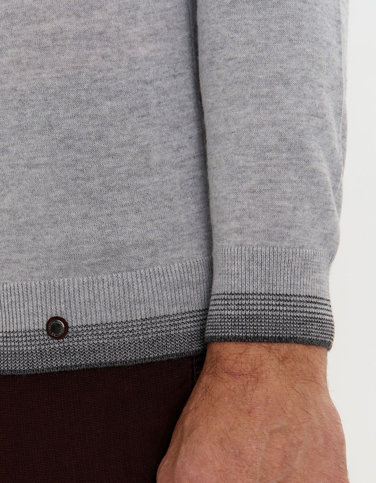 Поло серое с длинным рукавом Gratude на пуговицах | купить в интернет-магазине Olymp-Men