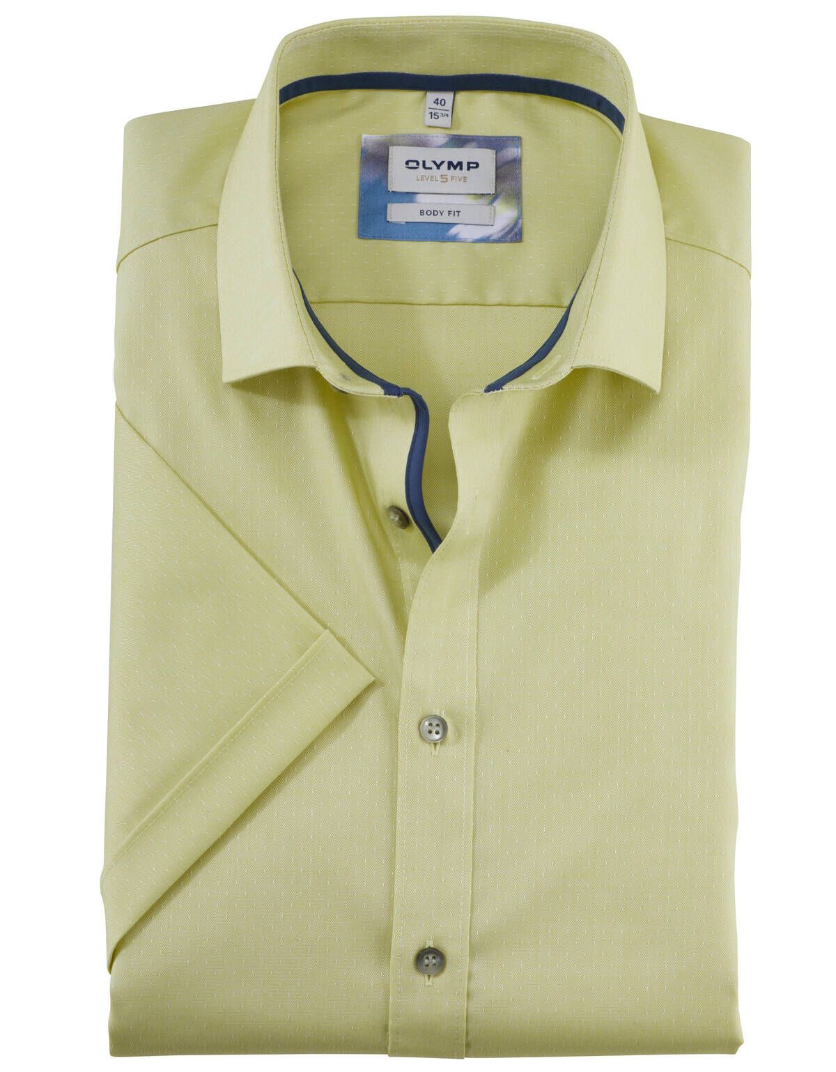 Рубашка OLYMP Level Five, body fit фактурная ткань[Зеленый]