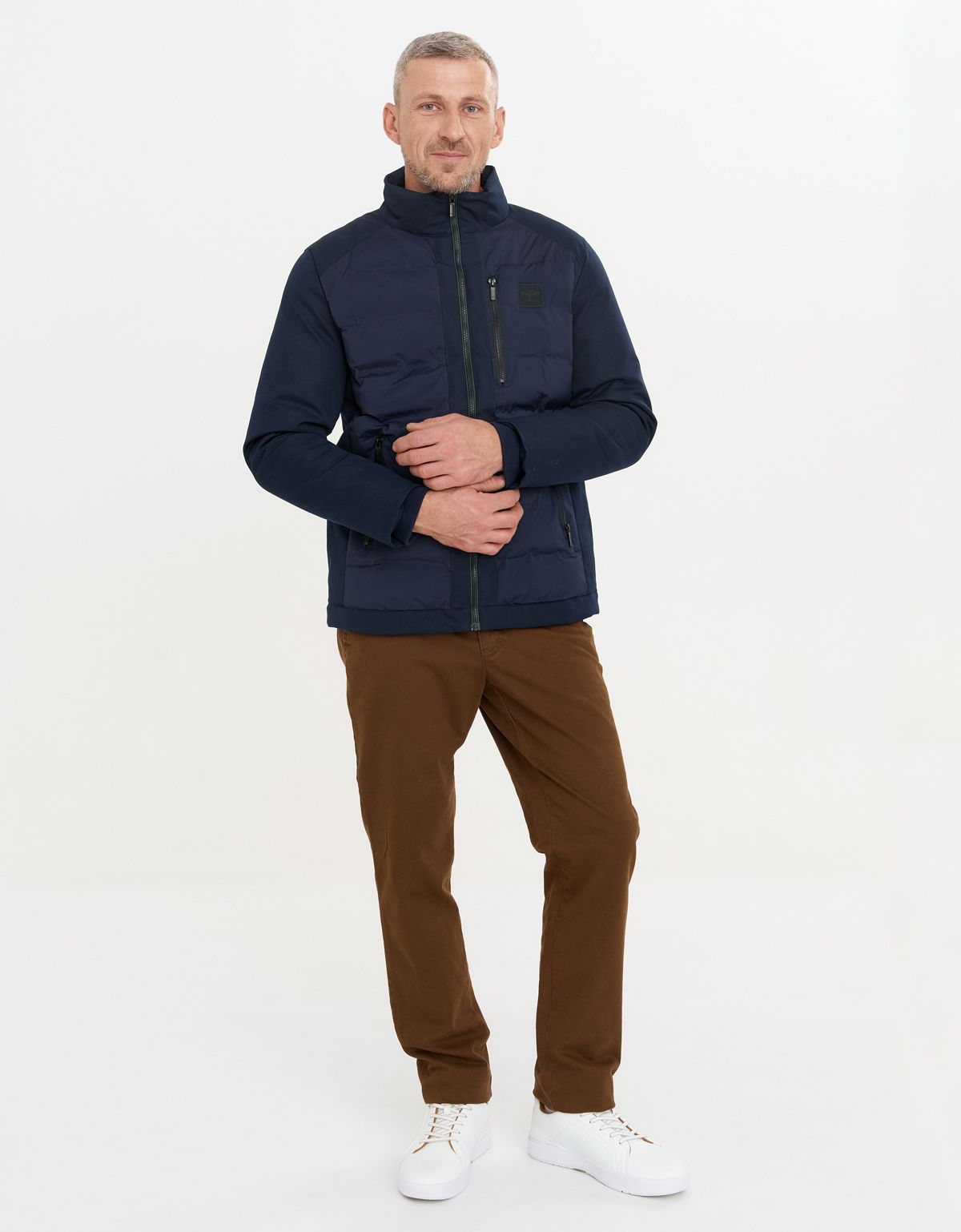 Куртка мужская синяя стеганая Fynch-Hatton | купить в интернет-магазине Olymp-Men