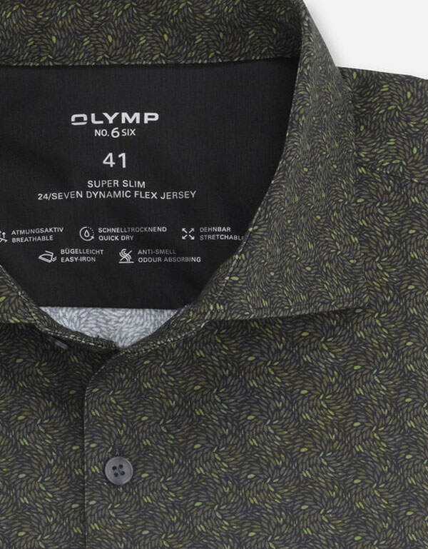Рубашка трикотажная мужская с принтом OLYMP №6, супер слим, артикул 25222447
