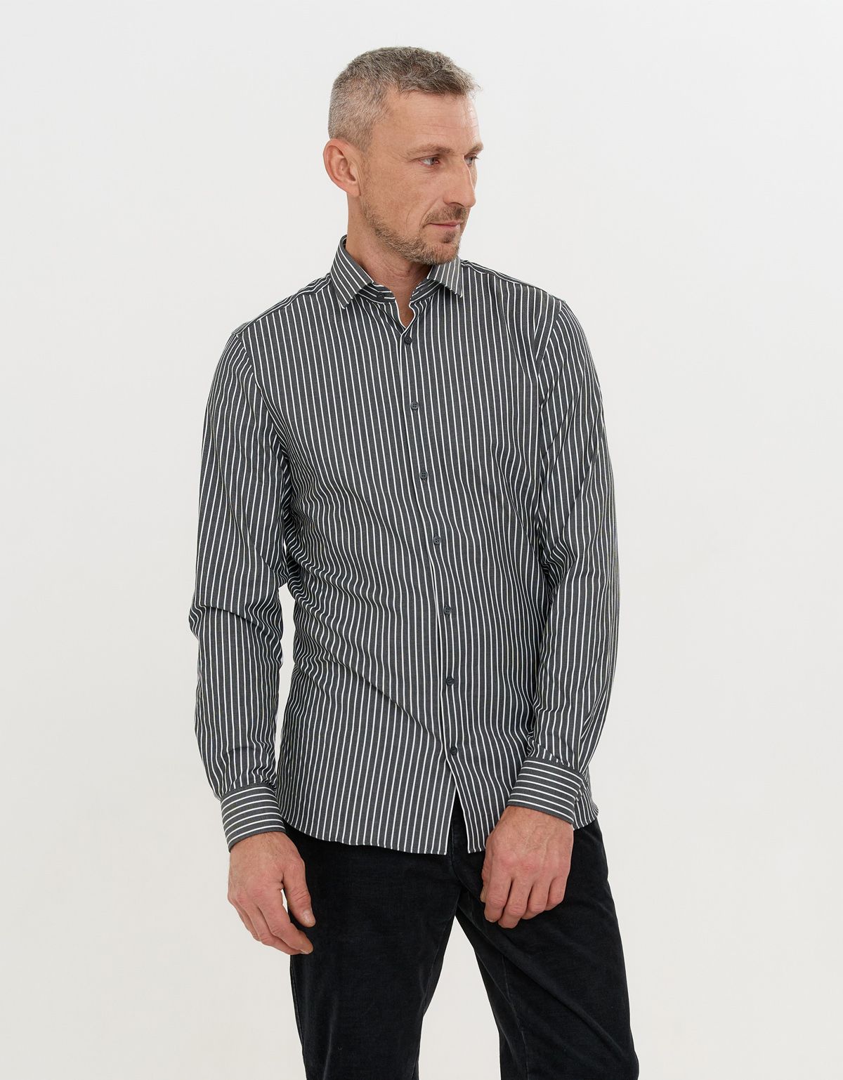 Рубашка мужская в полоску OLYMP климат-контроль, body fit | купить в интернет-магазине Olymp-Men