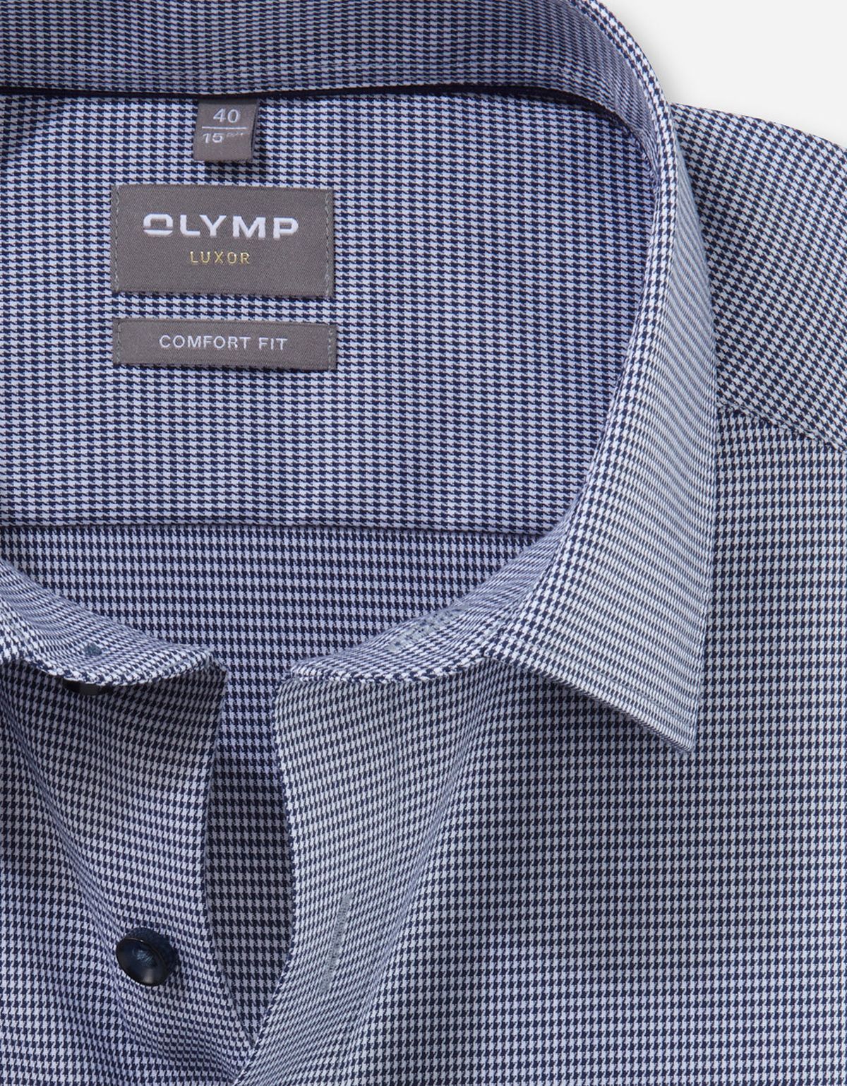 Рубашка мужская OLYMP Luxor, comfort fit с узором гусиная лапка | купить в интернет-магазине Olymp-Men