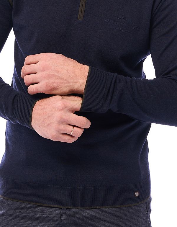 Свитер мужской на молнии Gratude из шерсти мериноса с шёлком | купить в интернет-магазине Olymp-Men