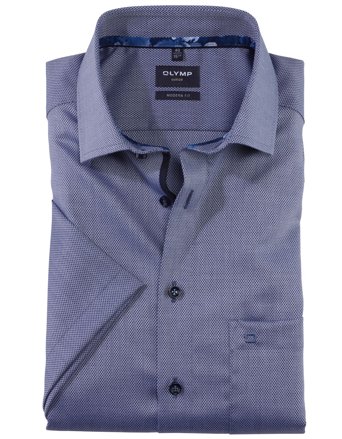 Рубашка мужская OLYMP Luxor, modern fit, фактурная[СИНИЙ]