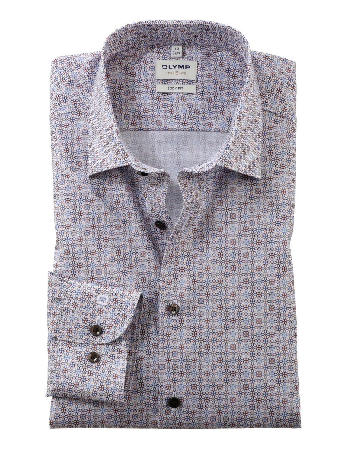Рубашка мужская с рисунком OLYMP, body fit на высокий рост | купить в интернет-магазине Olymp-Men