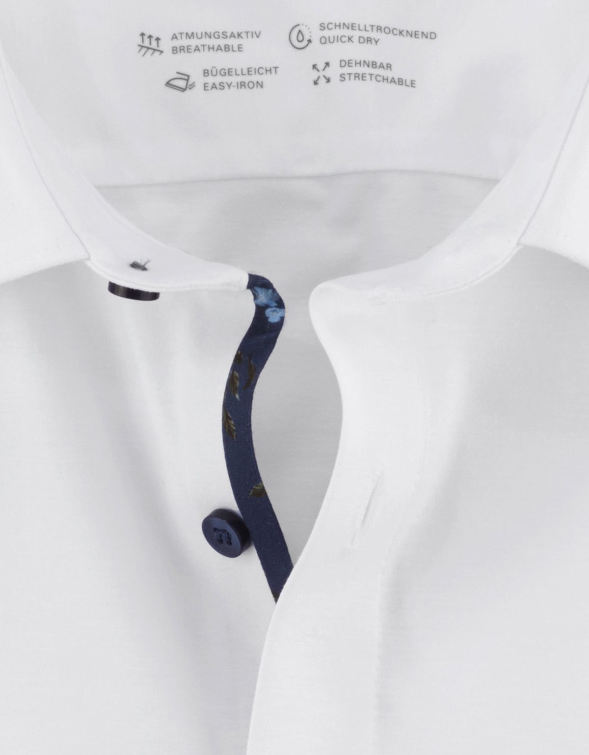 Рубашка трикотажная мужская белая OLYMP, body fit | купить в интернет-магазине Olymp-Men