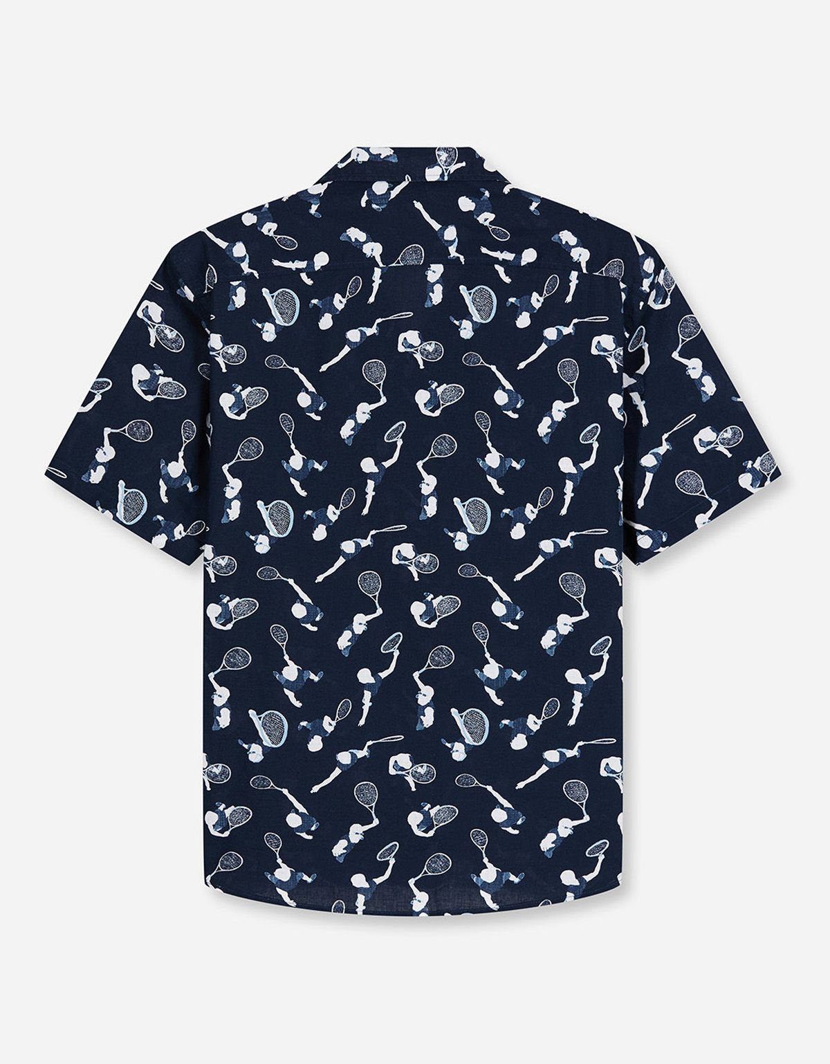 Рубашка синяя с принтом в теннисном стиле