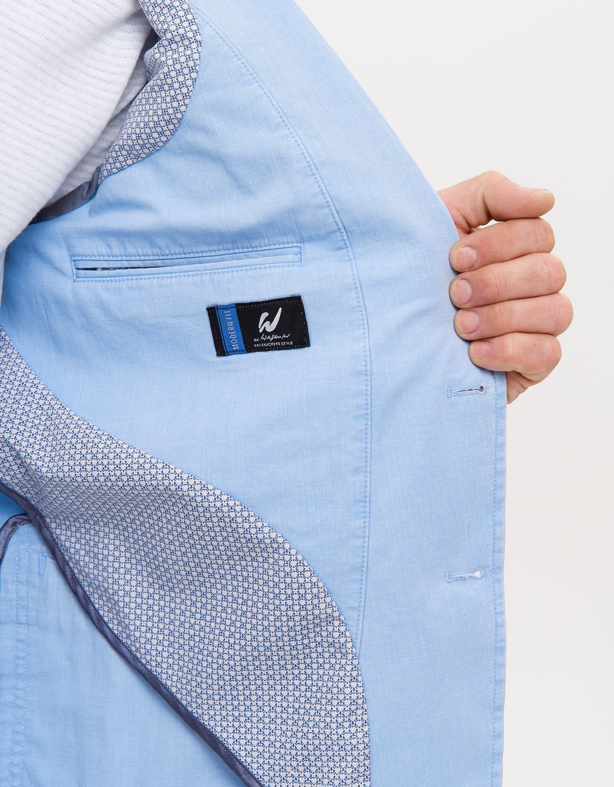 Пиджак голубой мужской w.Wegener из тонкого хлопка | купить в интернет-магазине Olymp-Men