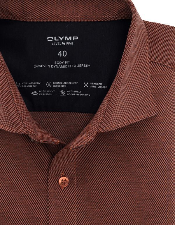 Рубашка трикотажная мужская OLYMP Level Five 24/7, body fit | купить в интернет-магазине Olymp-Men