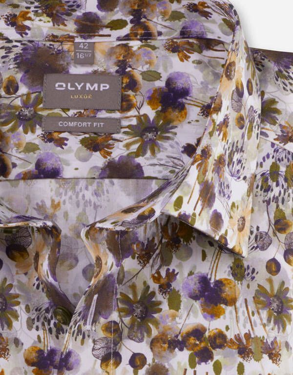 Рубашка с цветочным принтом OLYMP Luxor, прямая | купить в интернет-магазине Olymp-Men