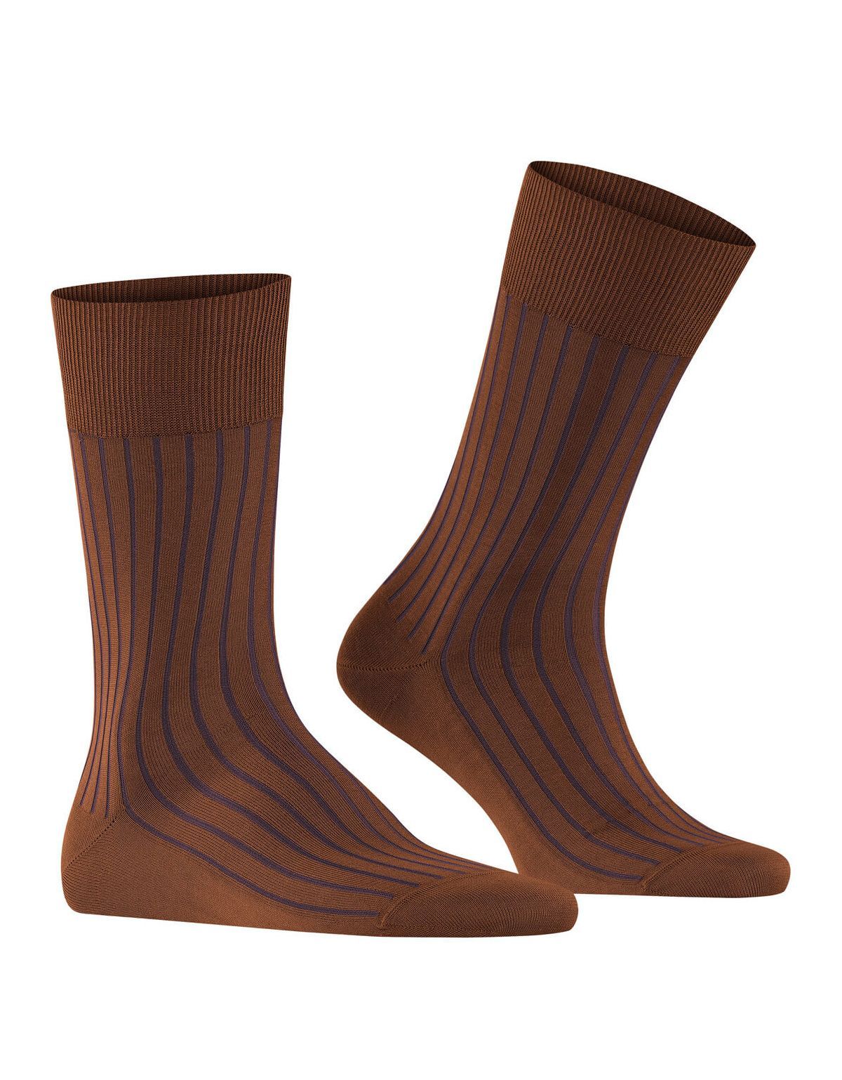 Носки коричневые в полоску FALKE из мерсеризированного хлопка | купить в интернет-магазине Olymp-Men