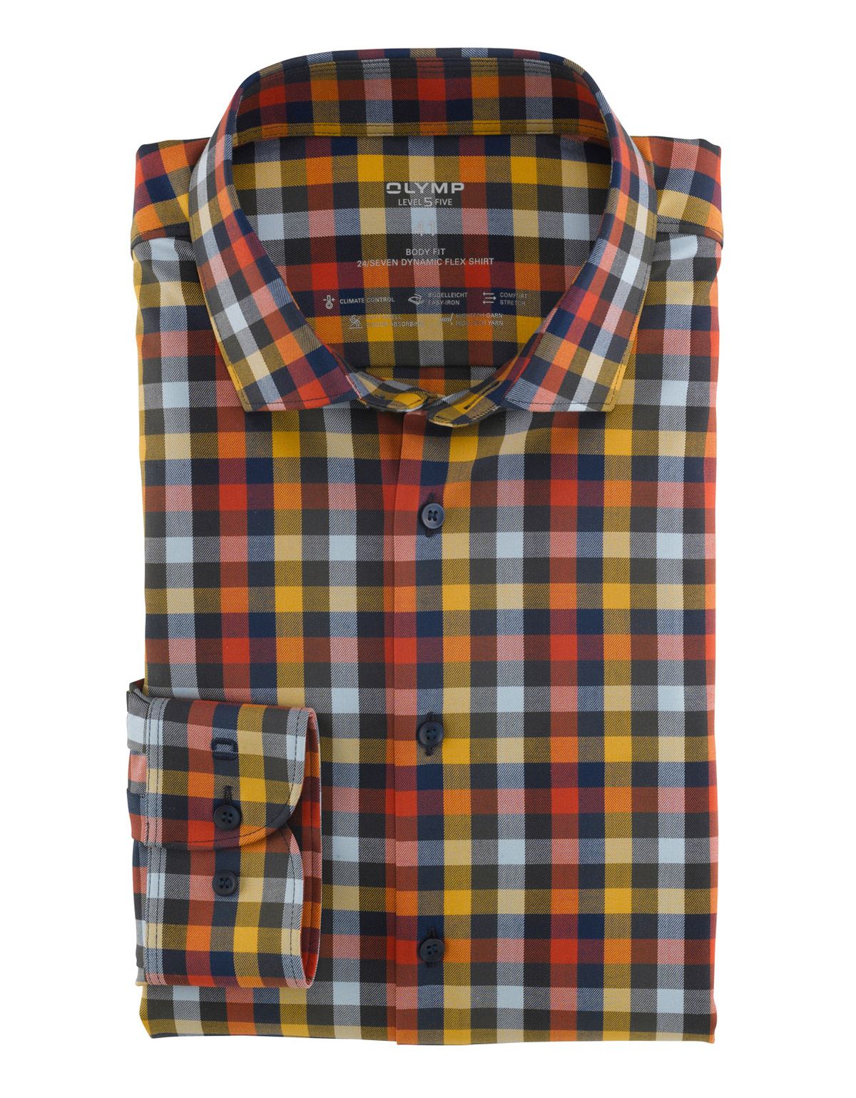 Рубашка мужская в клетку OLYMP 24/7, body fit | купить в интернет-магазине Olymp-Men