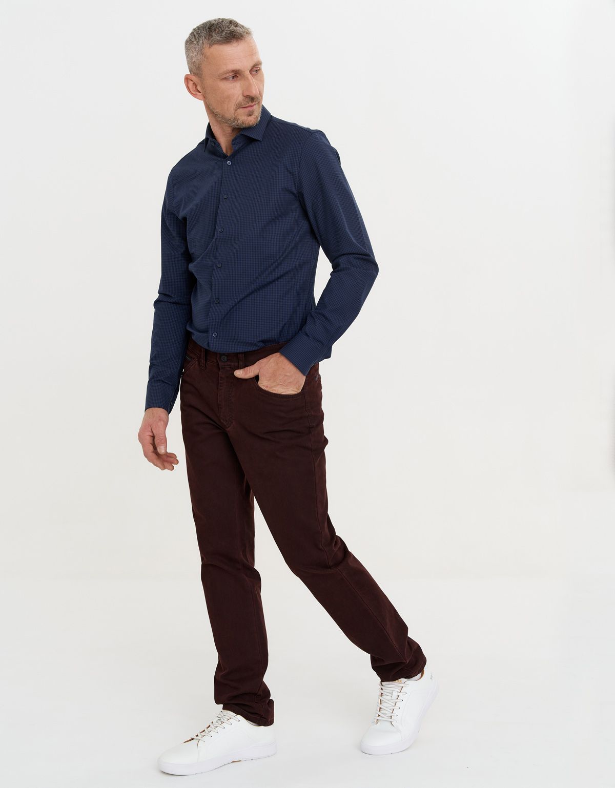 Брюки мужские тёплые бордовые со стрейчем Club of Comfort | купить в интернет-магазине Olymp-Men