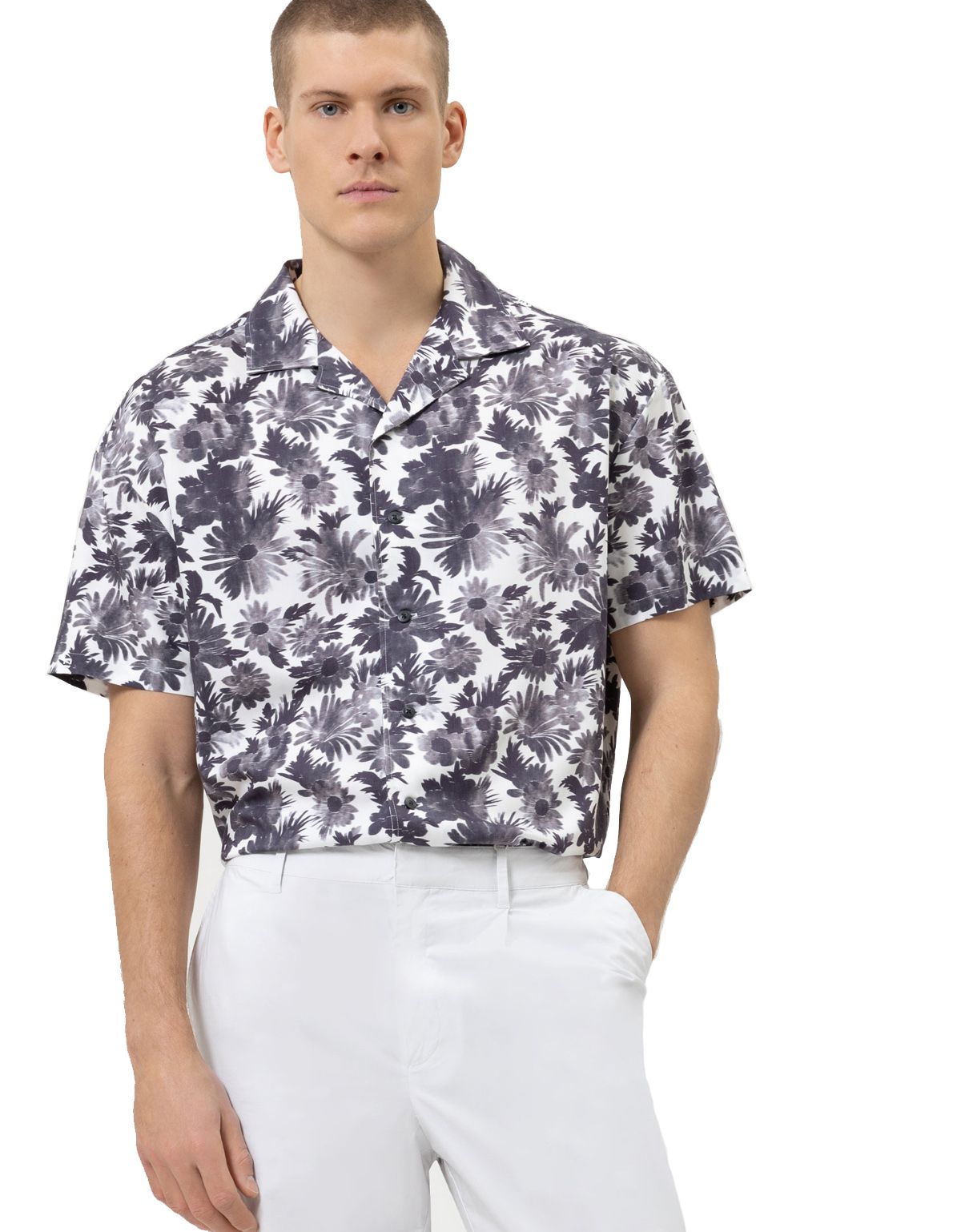 Рубашка мужская с цветочным принтом OLYMP №6 six, оверсайз