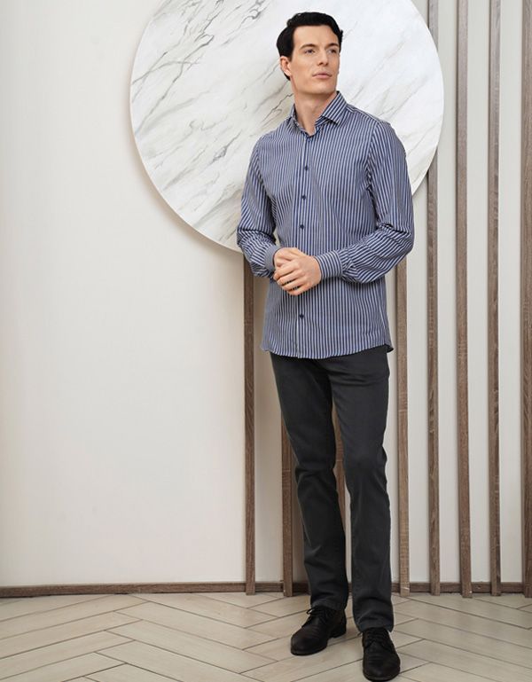 Рубашкав мужская OLYMP 24/7 в полоску, body fit | купить в интернет-магазине Olymp-Men