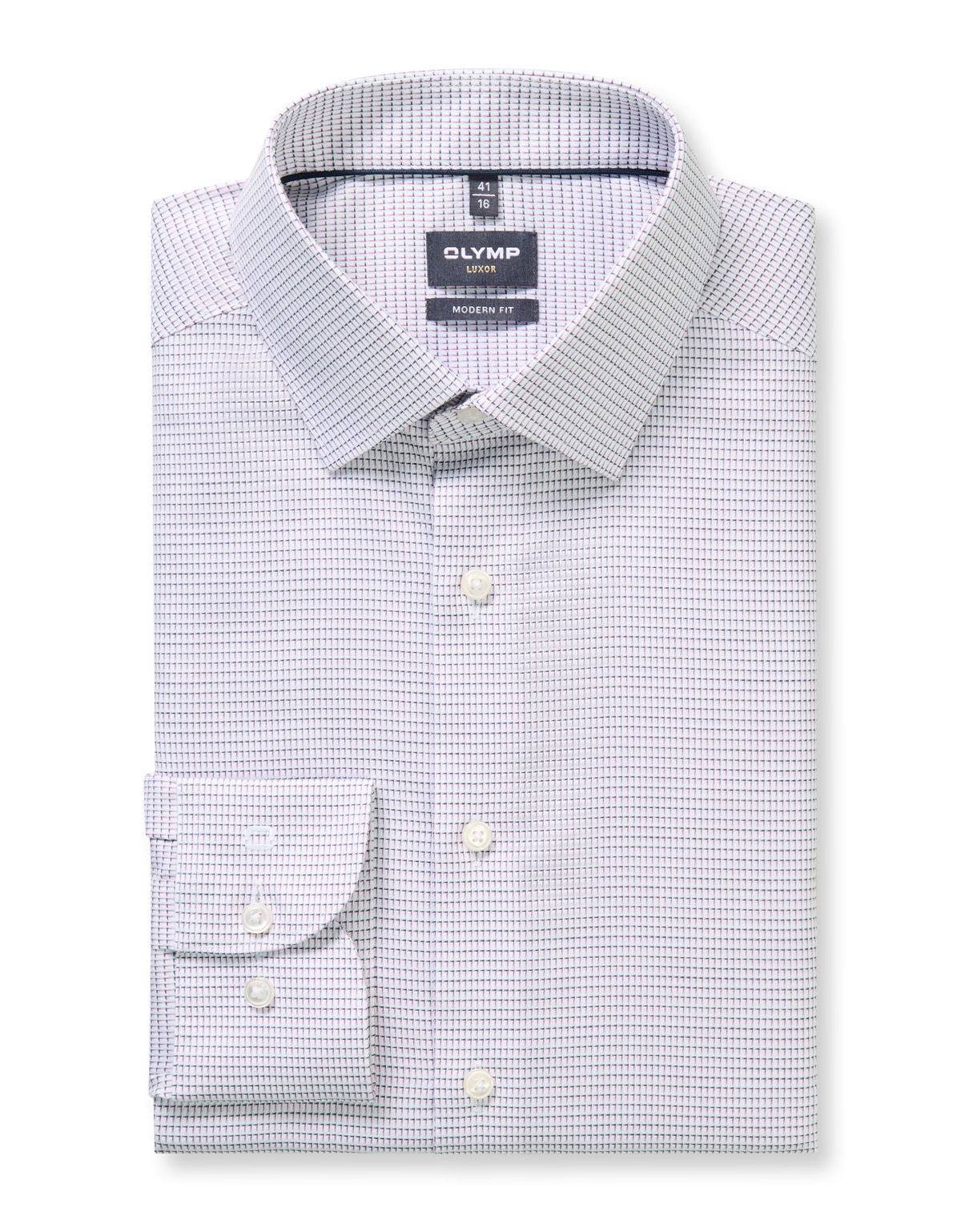 Рубашка в бордовую клетку OLYMP Luxor полуприлегающая[БОРДОВЫЙ]