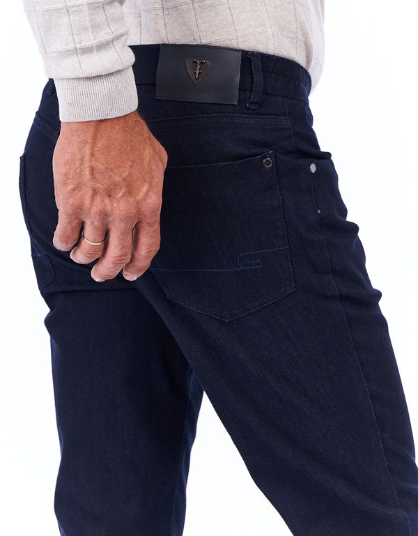 Джинсы мужские синие Gratude зауженные, пояс на резинке | купить в интернет-магазине Olymp-Men