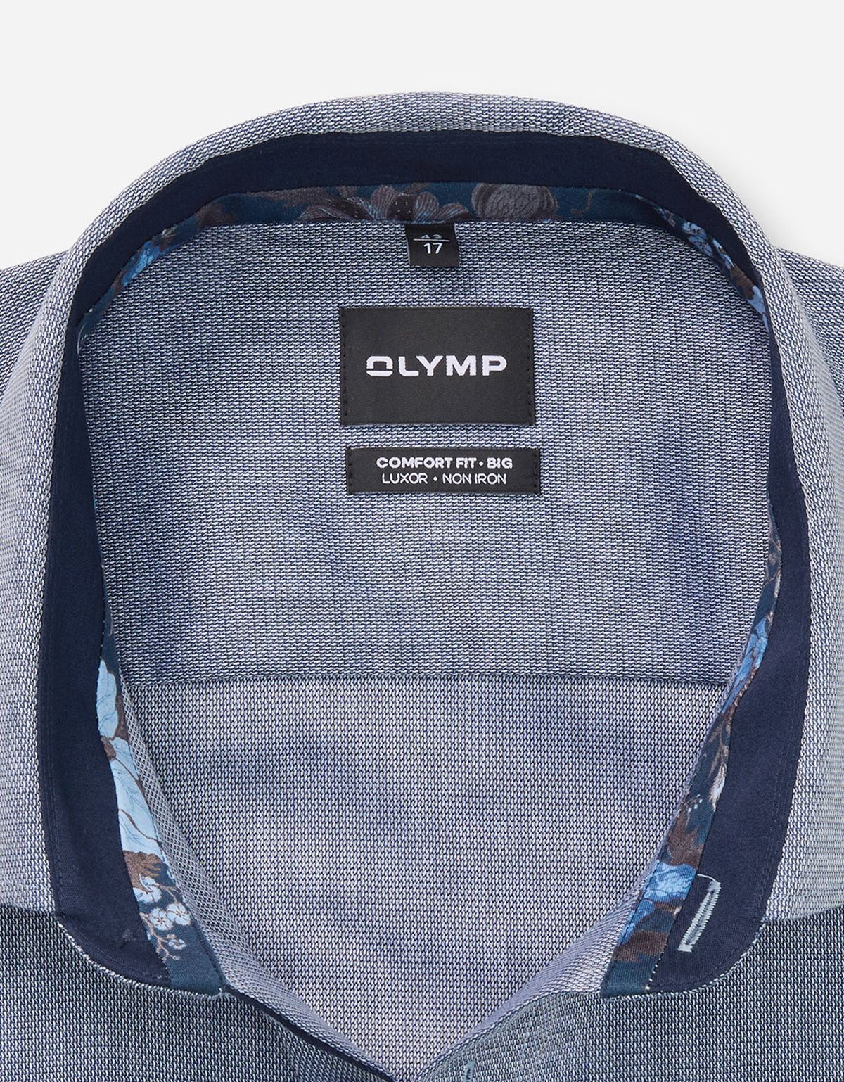 Рубашка классическая синяя Olymp Luxor Big, прямой крой | купить в интернет-магазине Olymp-Men