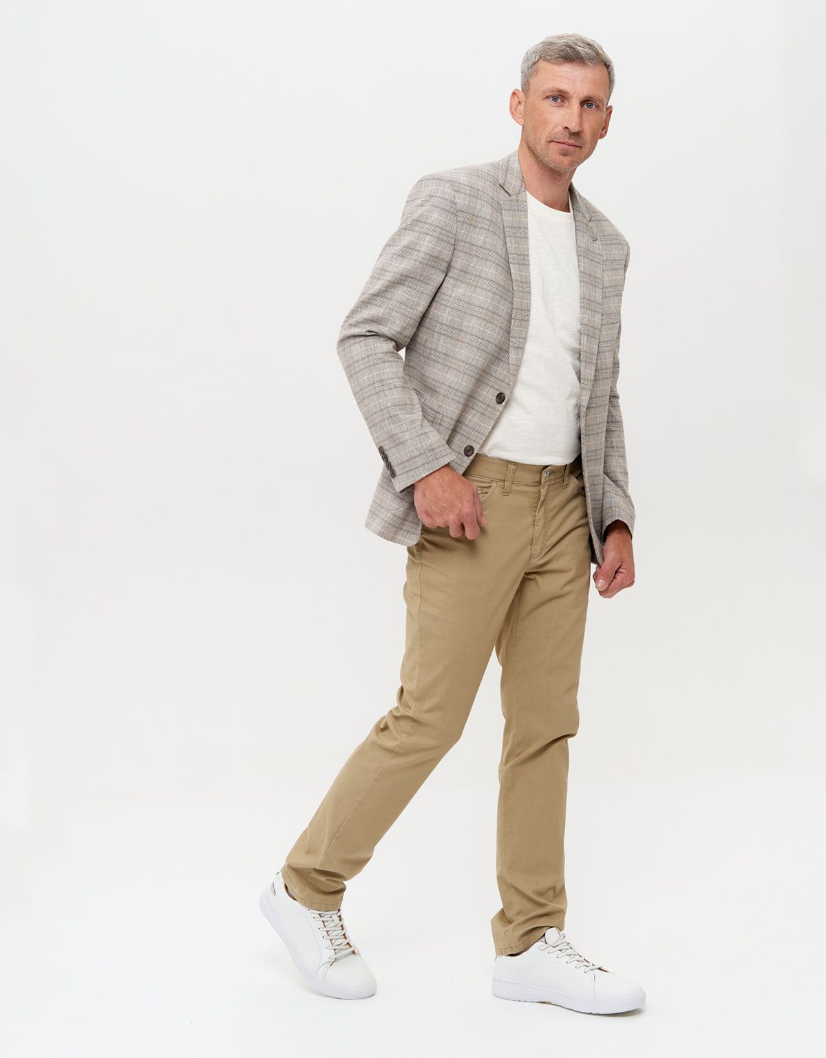Брюки мужские бежевые Club of Comfort, 5 карманов, хлопок с эластаном | купить в интернет-магазине Olymp-Men