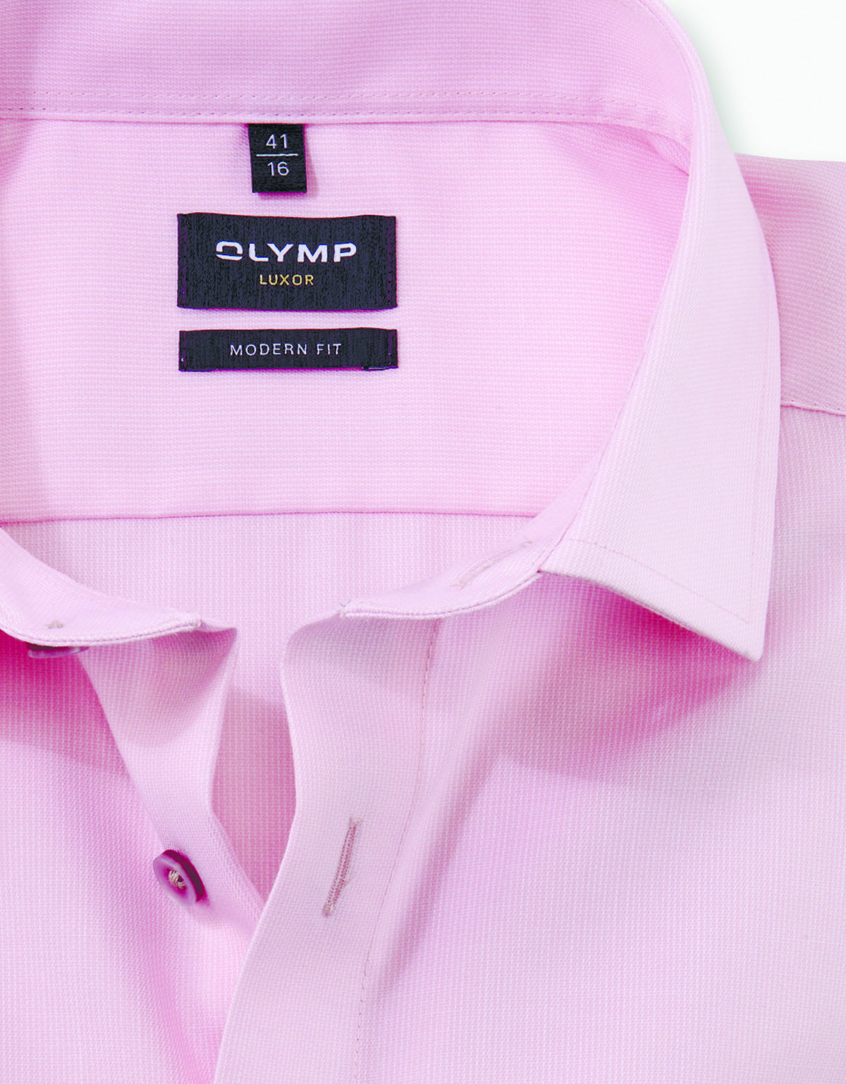 Сорочка классическая розовая Olymp Luxor, modern fit, фактурная | купить в интернет-магазине Olymp-Men
