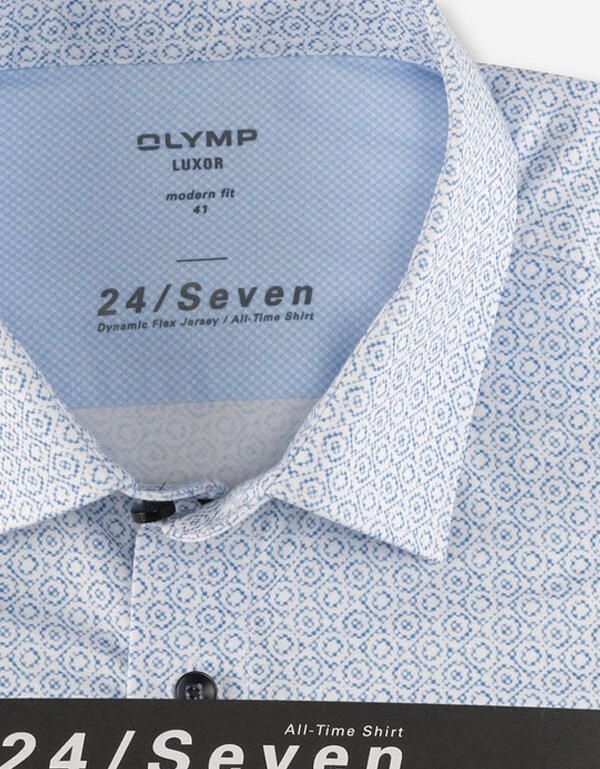 Трикотажная голубая сорочка Olymp 24/7, modern fit | купить в интернет-магазине Olymp-Men
