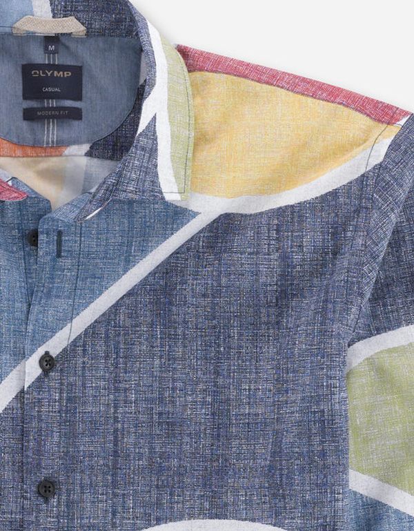 Рубашка мужская OLYMP Casual с рисунком в стиле модерн | купить в интернет-магазине Olymp-Men