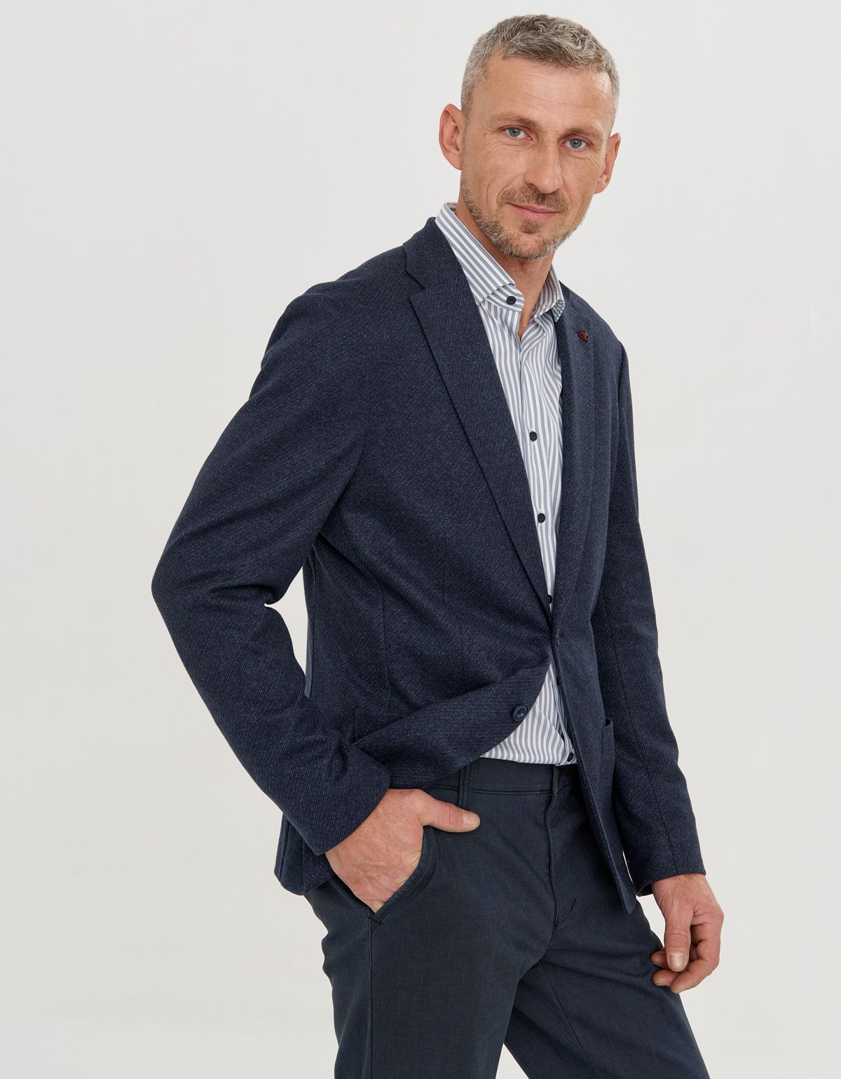 Пиджак мужской трикотажный синий Roy Robson | купить в интернет-магазине Olymp-Men