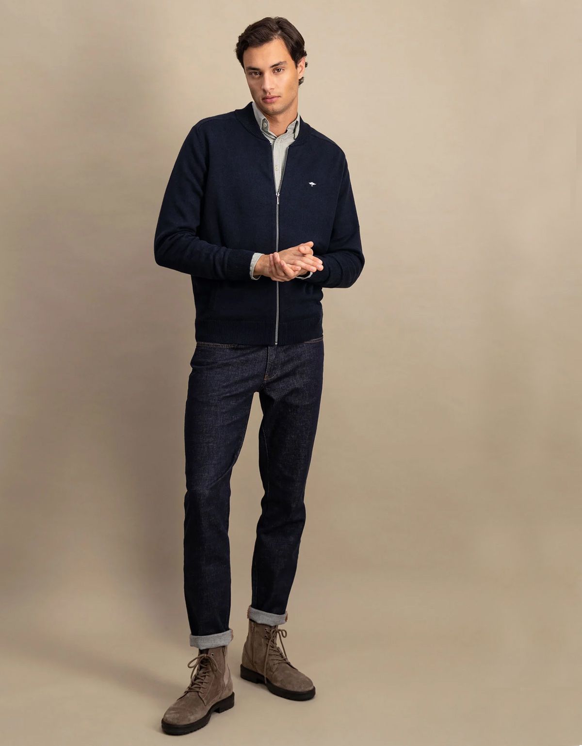 Кардиган хлопковый на молнии Fynch-Hatton | купить в интернет-магазине Olymp-Men