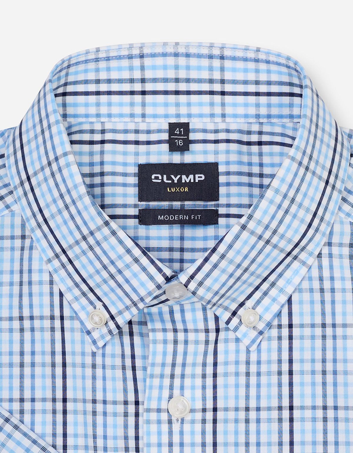 Рубашка мужская в голубую клетку OLYMP Luxor, modern fit