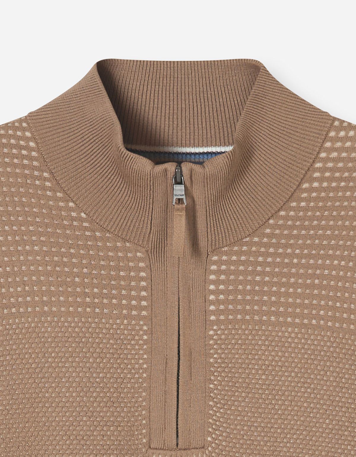 Свитер бежевый хлопковый с воротником на молнии Olymp | купить в интернет-магазине Olymp-Men