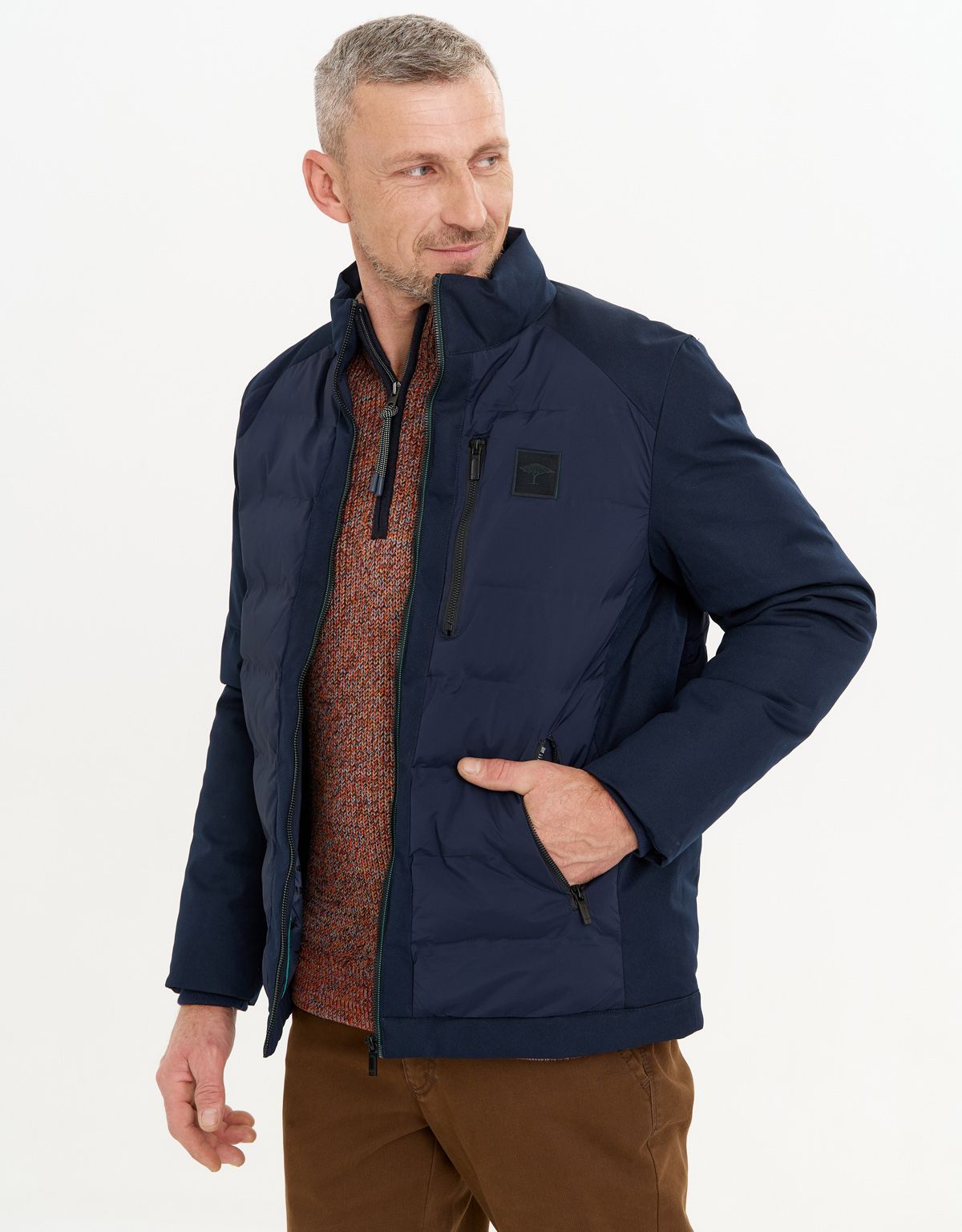 Куртка мужская синяя стеганая Fynch-Hatton | купить в интернет-магазине Olymp-Men